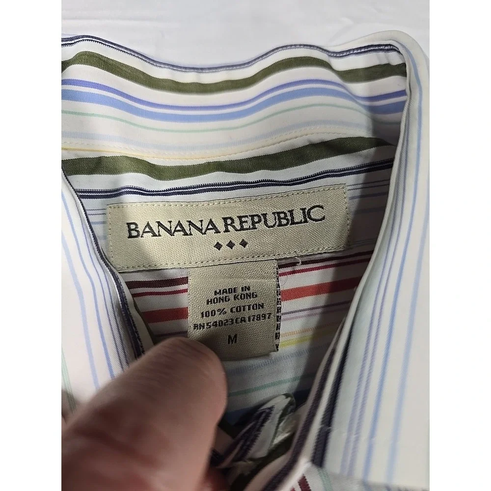 Vintage Banana Republic Stripe Button‎ Down Shirt Medium Heritage